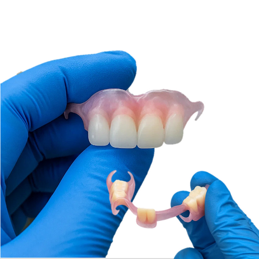 Flexible Prothese Ober und Unterkiefer